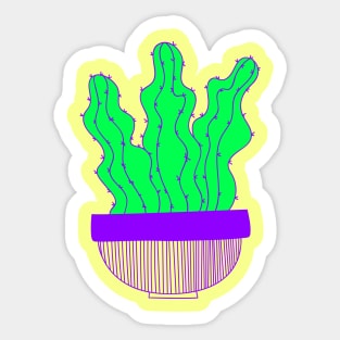 Green Cactus Plant Sticker